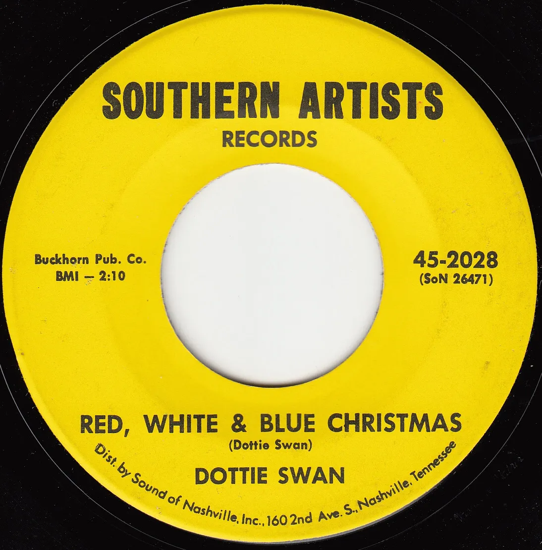 Red, White and Blue Christmas – Dottie Swan (A-side label)