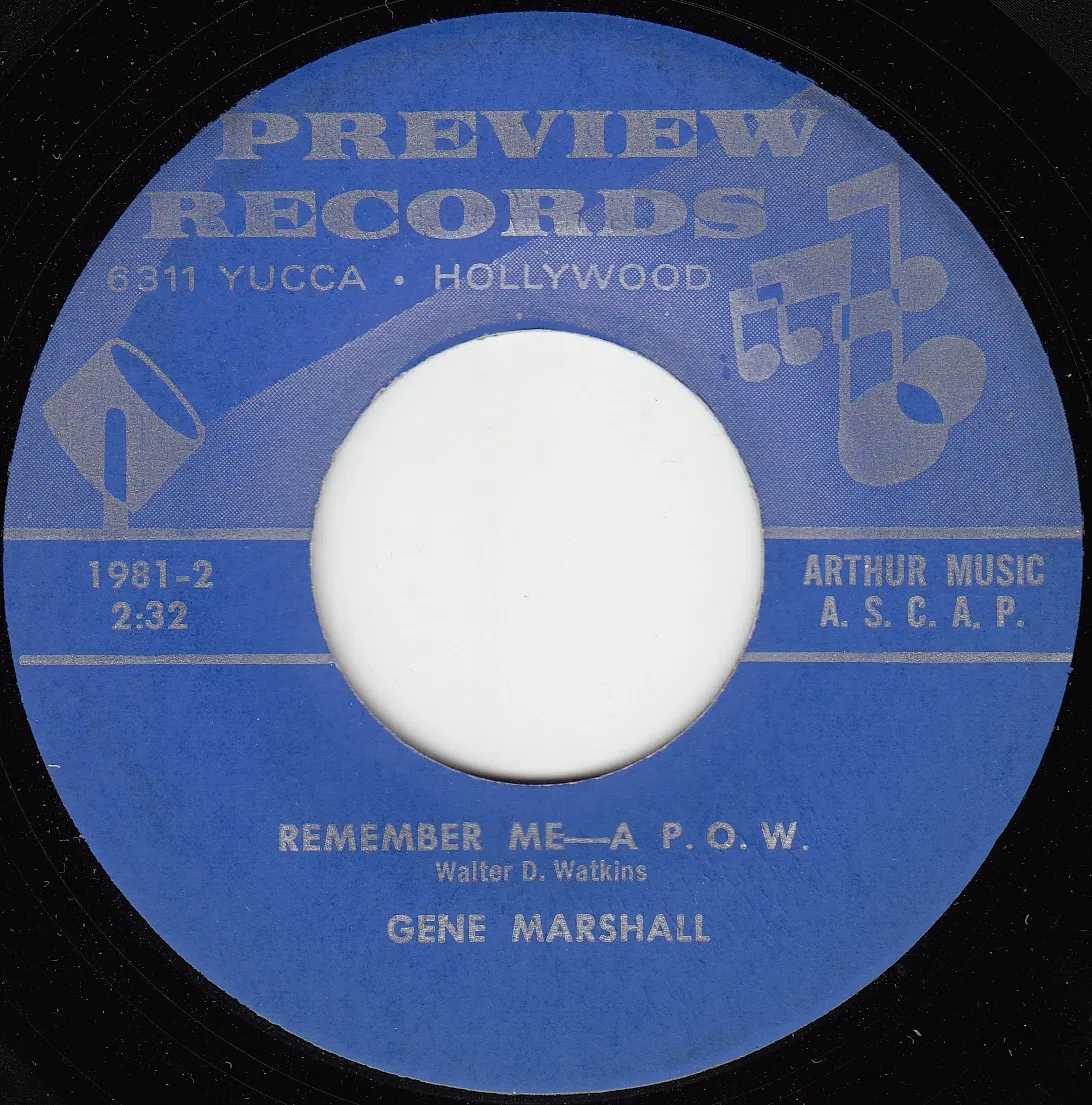 Remember Me - A P.O.W. – Gene Marshall (A-side label)