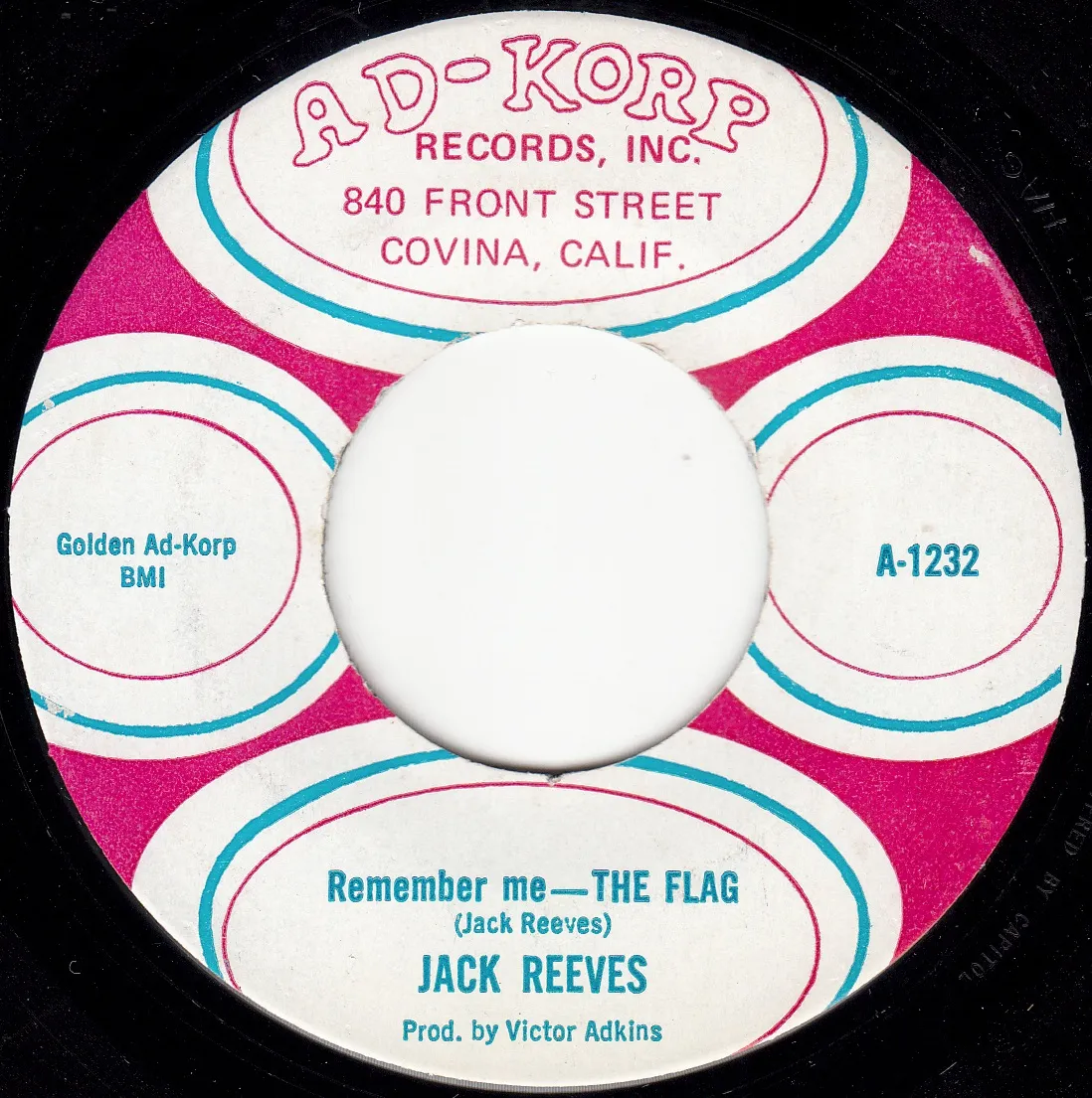 Remember Me - The Flag – Jack Reeves (A-side label)