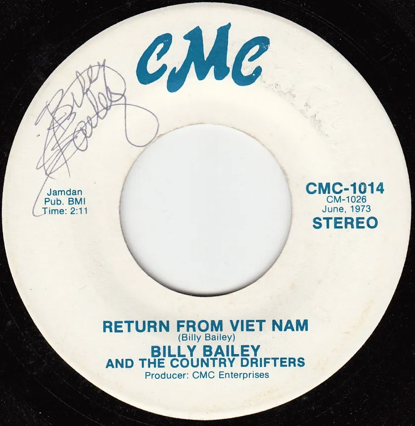 Return From Viet Nam – Billy Bailey (A-side label)