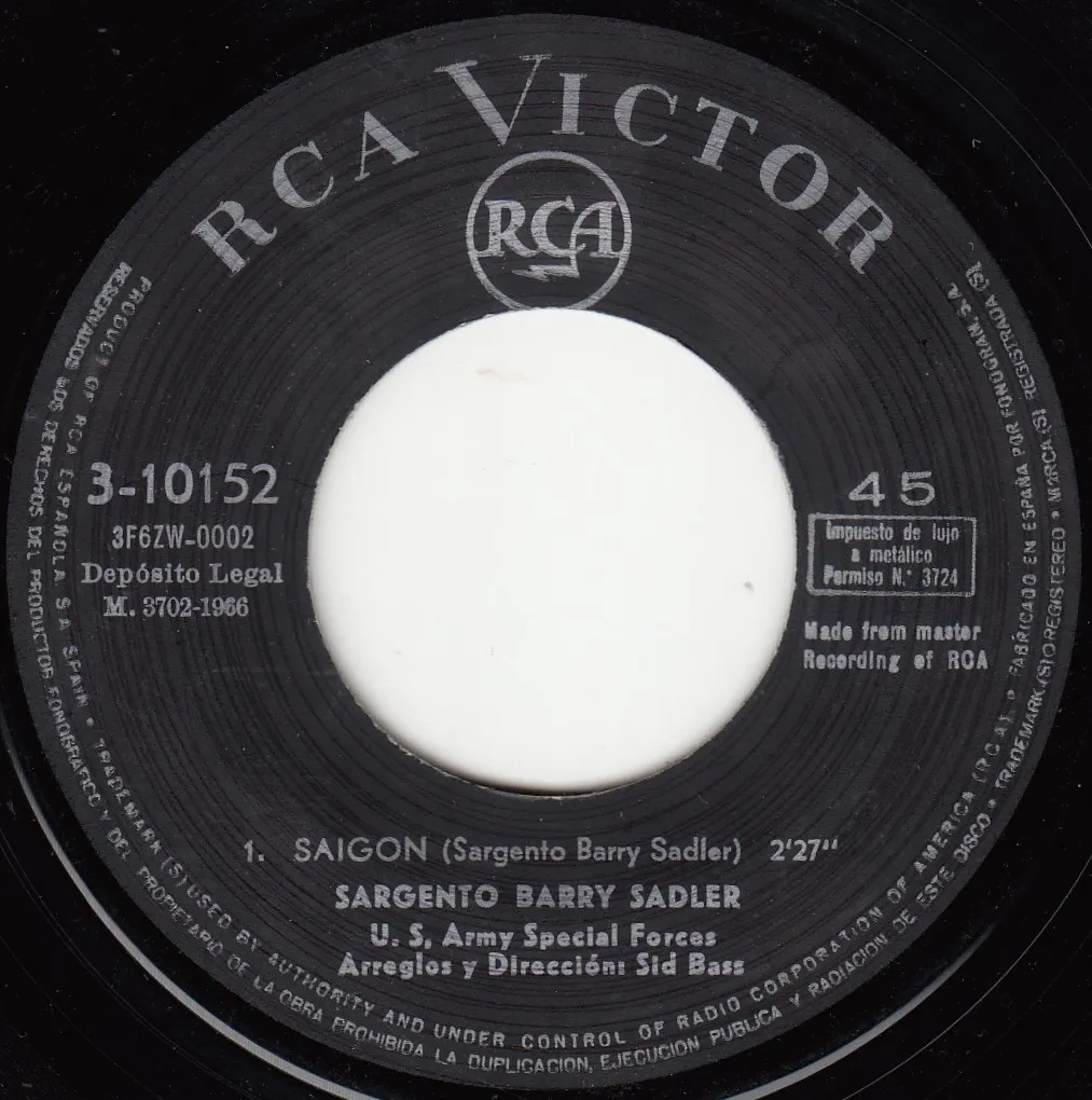 Saigon – Barry Sadler (Spanish pressing — label)