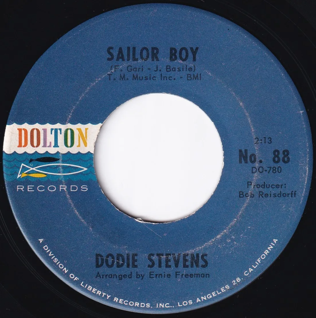 Sailor Boy – Dodie Stevens (A-side label)