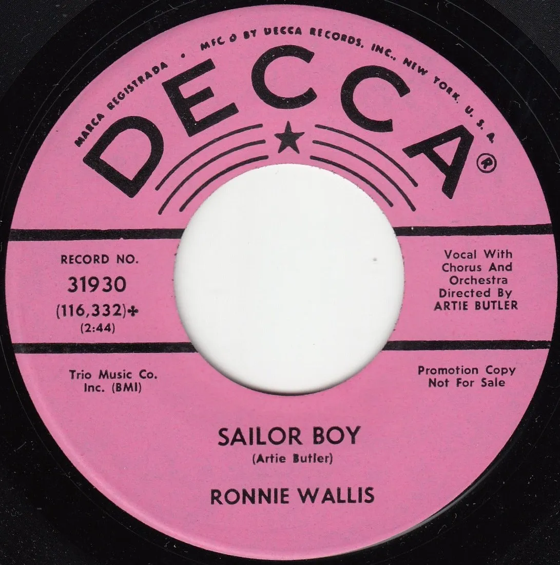 Sailor Boy – Ronnie Wallis (A-side label)
