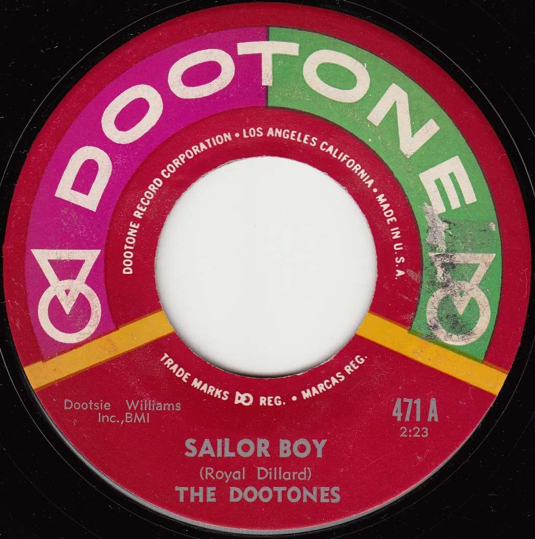 Sailor Boy – The Dootones (A-side label)