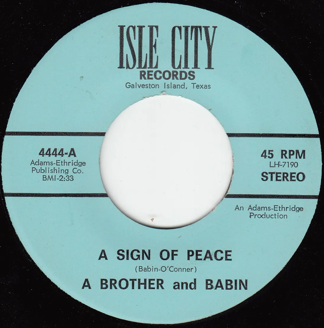 Sign of Peace – A Brother and Babin (A-side label)