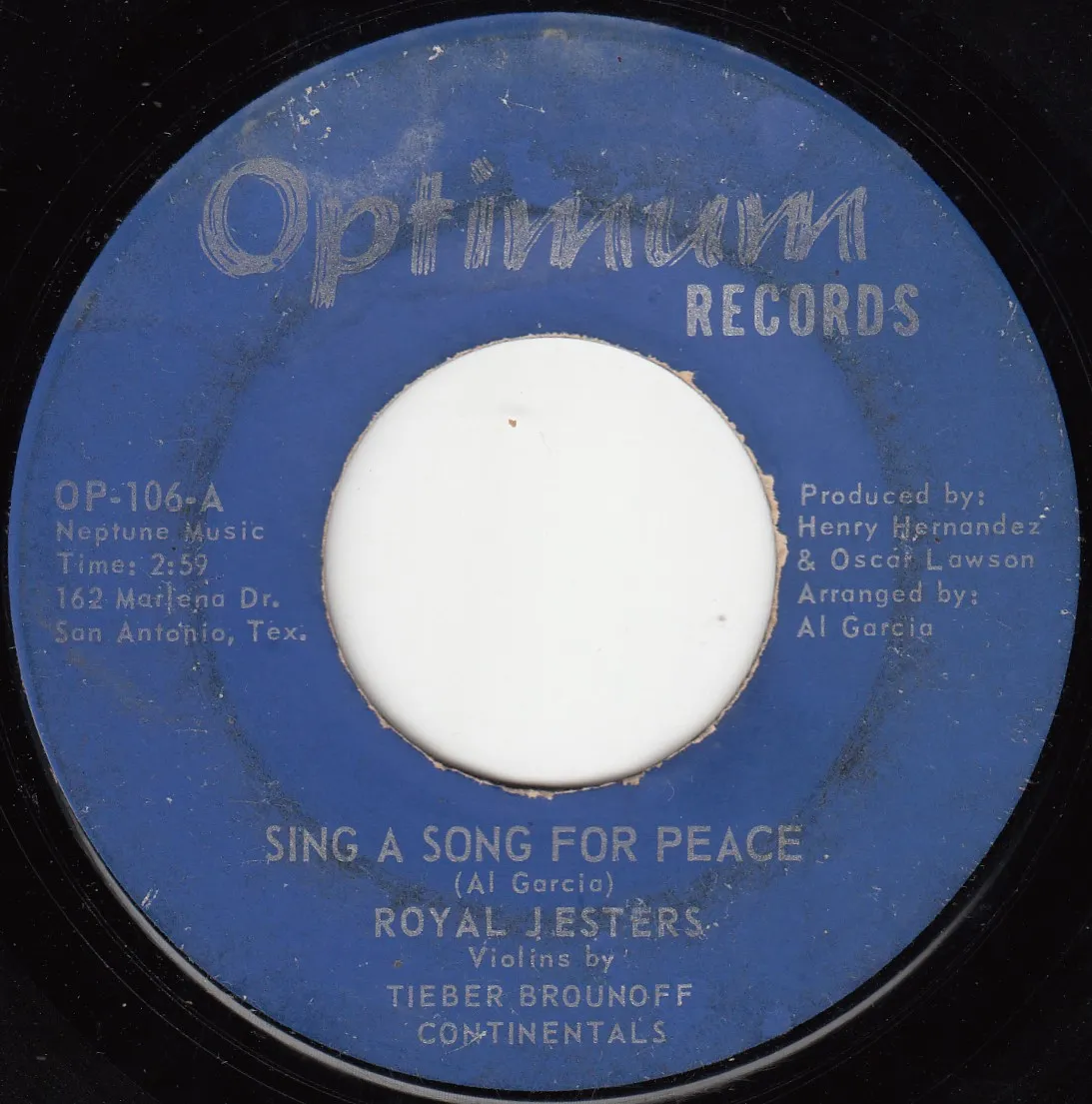 Sing a Song for Peace – Royal Jesters (A-side label)