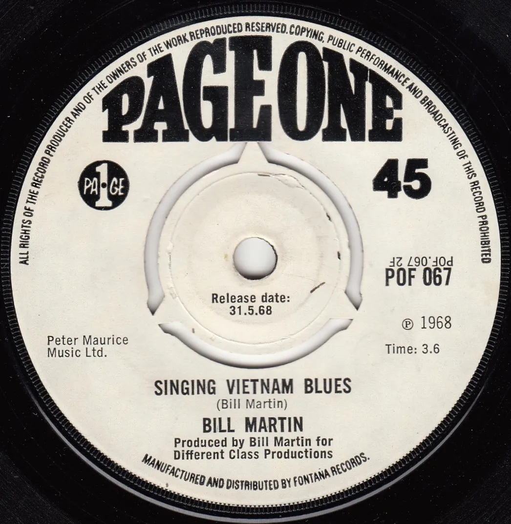 Singing Vietnam Blues – Bill Martin (A-side label)