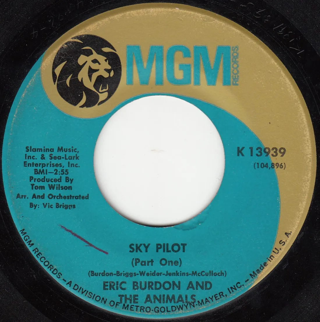 Sky Pilot – The Animals (A-side label)