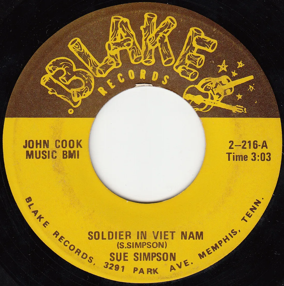 Soldier in Viet Nam – Sue Simpson (A-side label)