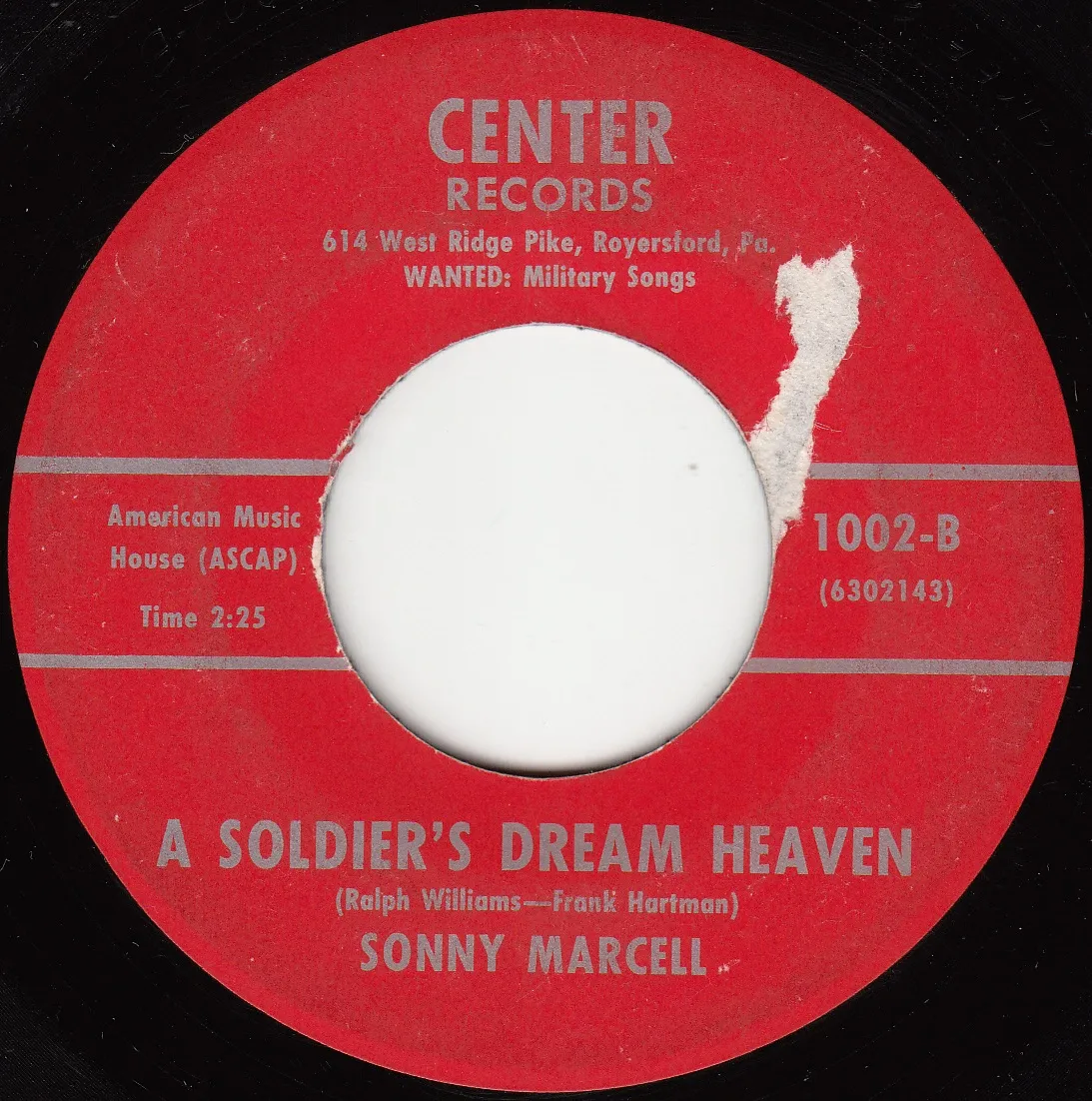 Soldier's Dream Heaven – Sonny Marcell (A-side label)