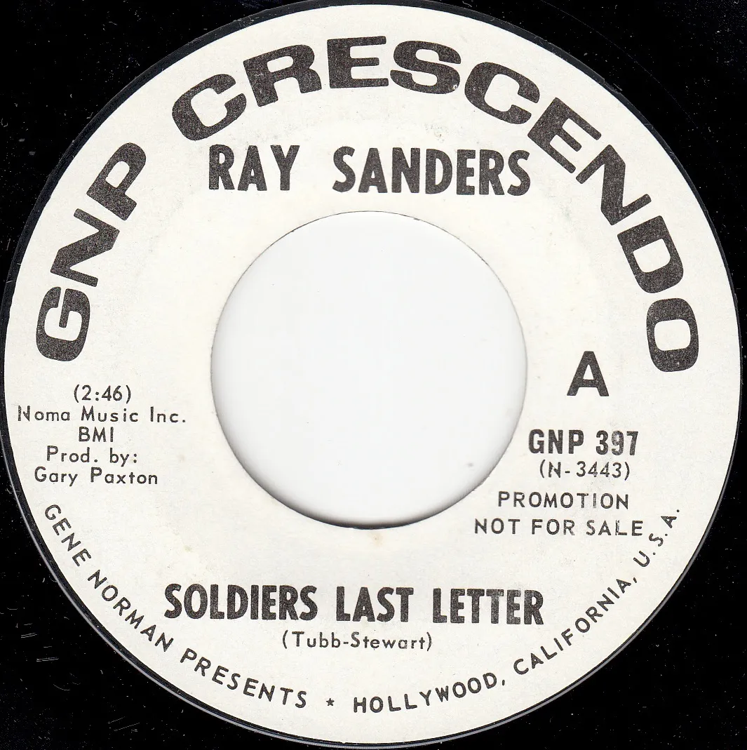 Soldiers Last Letter – Ray Sanders (A-side label)