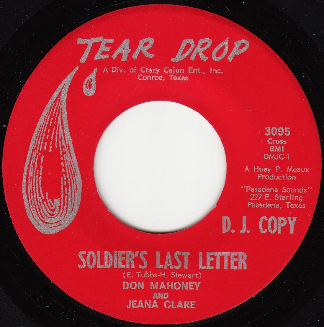 Soldier's Last Letter – Don Mahoney & Jeana Clare (A-side label)