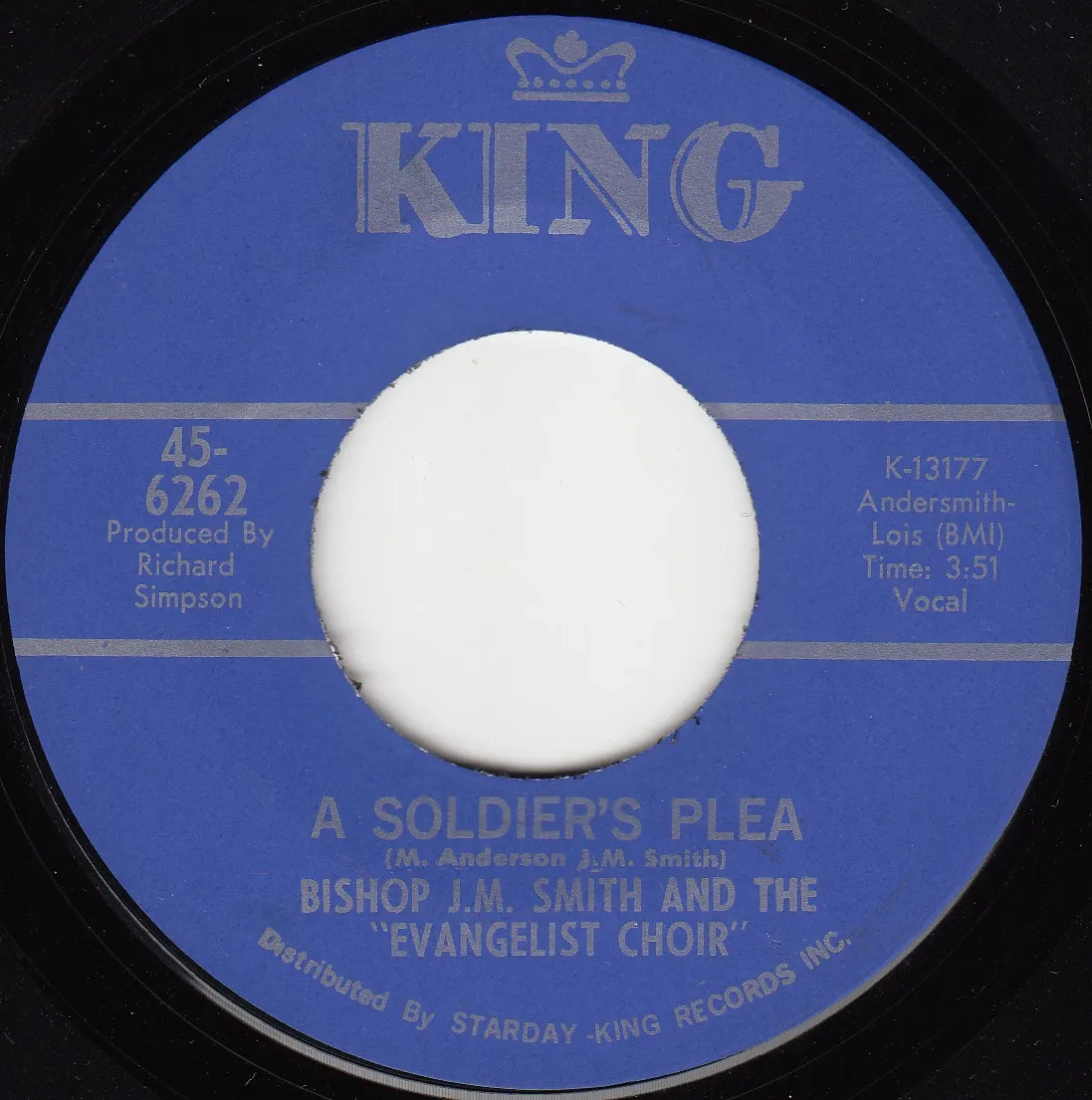 Soldier's Plea – Bishop J.M. Smith (A-side label)