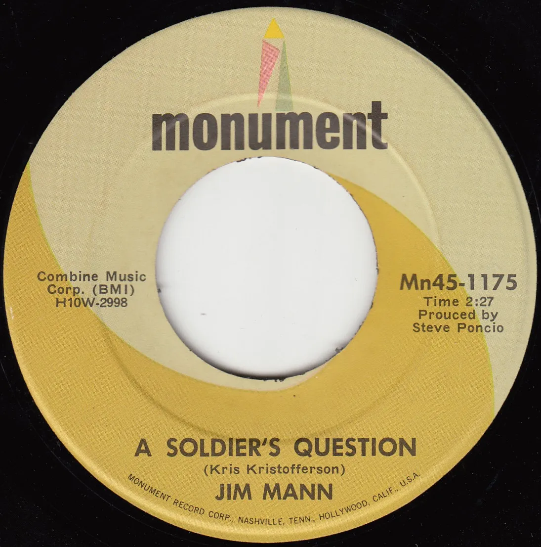 Soldier's Question – Jim Mann (A-side label)