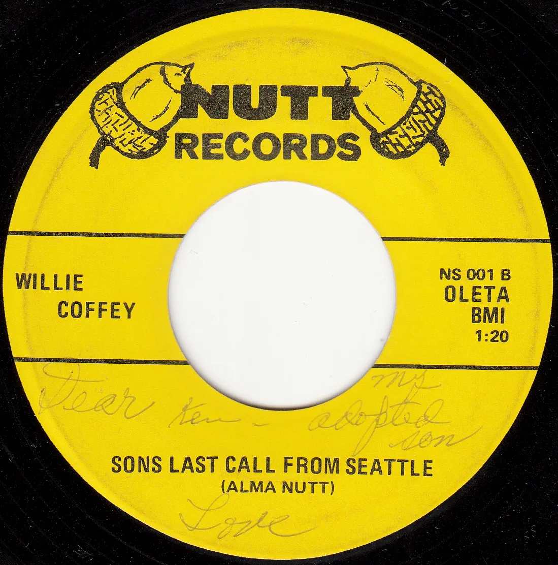 Sons Last Call From Seattle – Willie Coffey (A-side label)