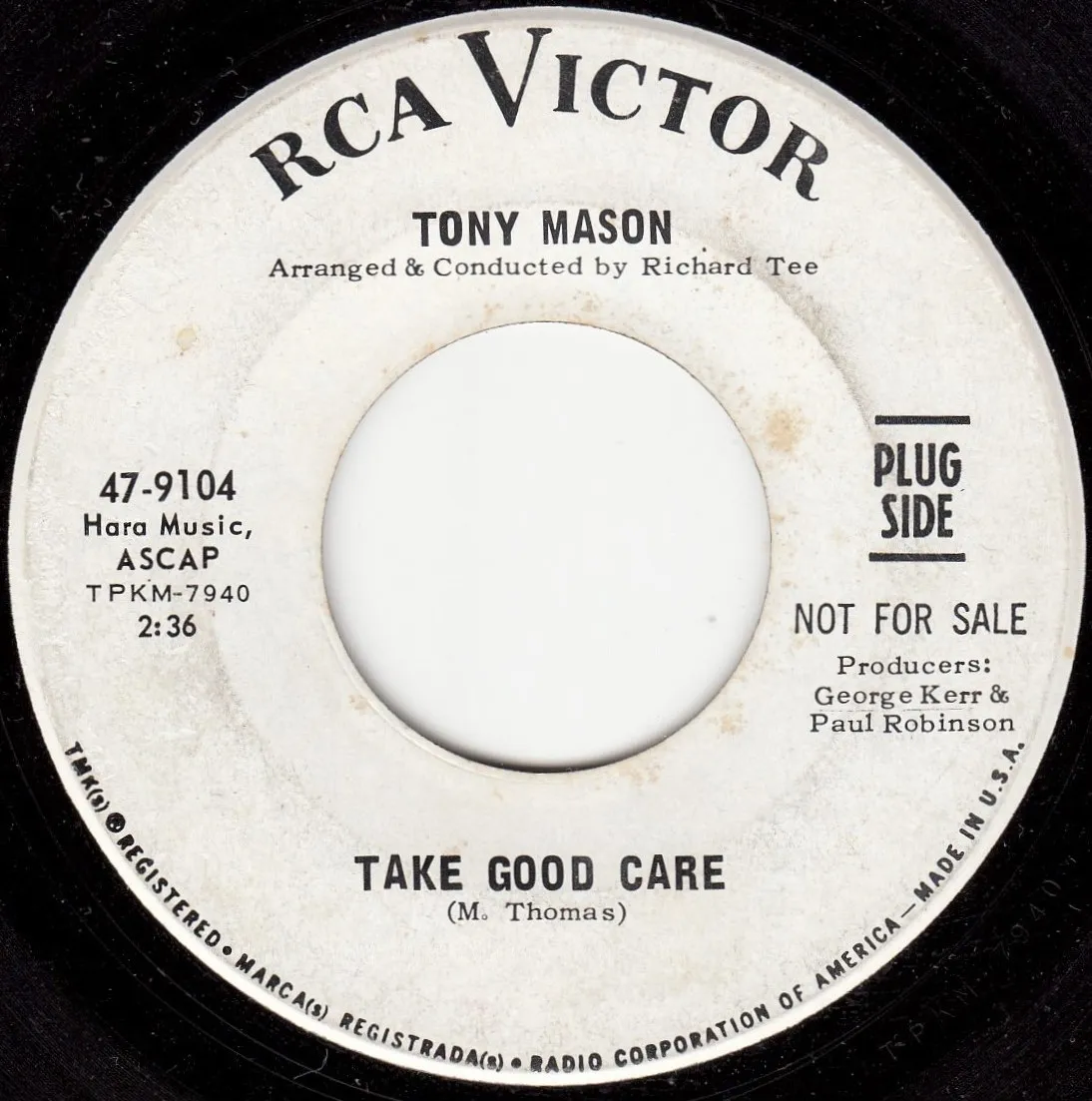 Take Good Care – Tony Mason (A-side label)