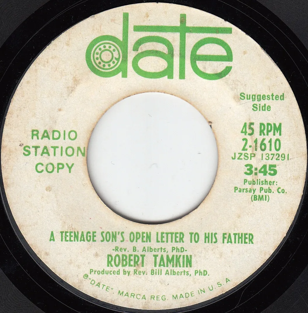 Teenage Son's Open Letter to His Father – Robert Tamkin (A-side label)