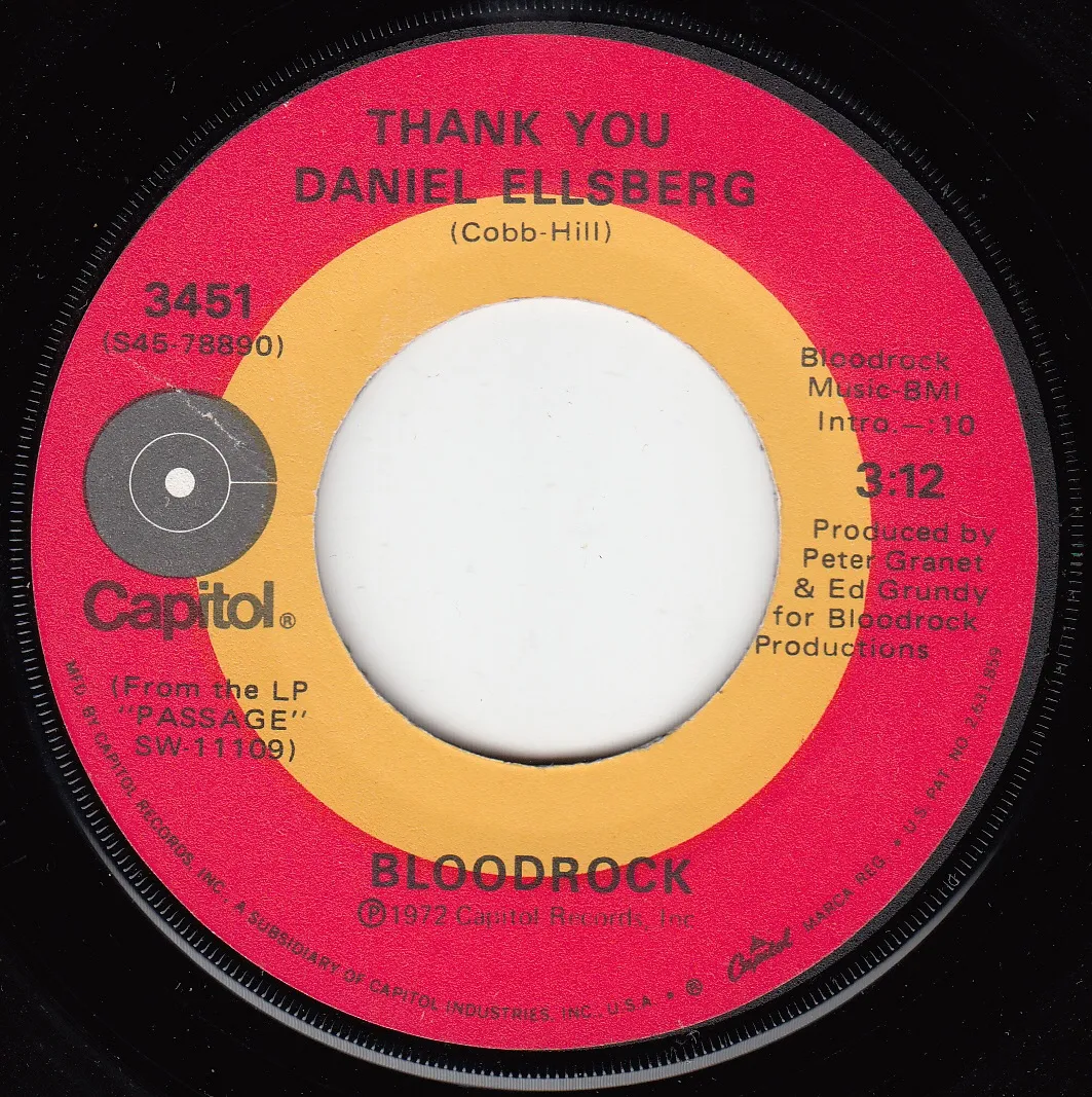 Thank You Daniel Ellsberg – Bloodrock (A-side label)
