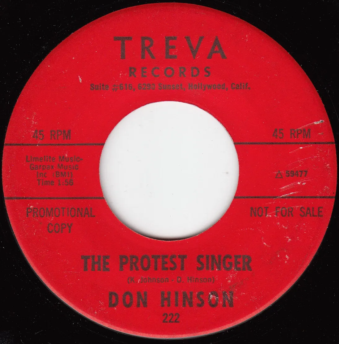 The Protest Singer – Don Hinson (A-side label)
