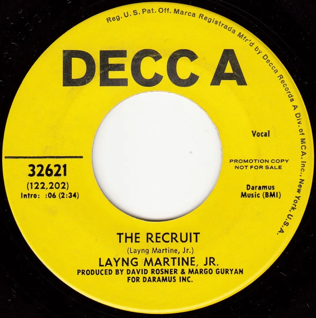 The Recruit – Layng Martine Jr. (A-side label)
