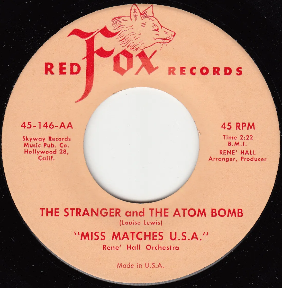 The Stranger and the Atom Bomb – Miss Matches U.S.A. (A-side label)