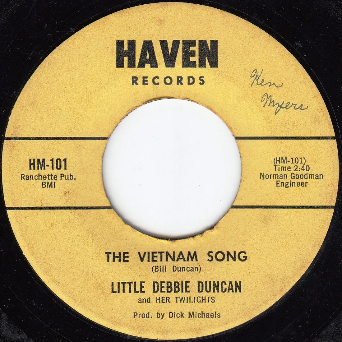 The Vietnam Song – Little Debbie Duncan (A-side label)