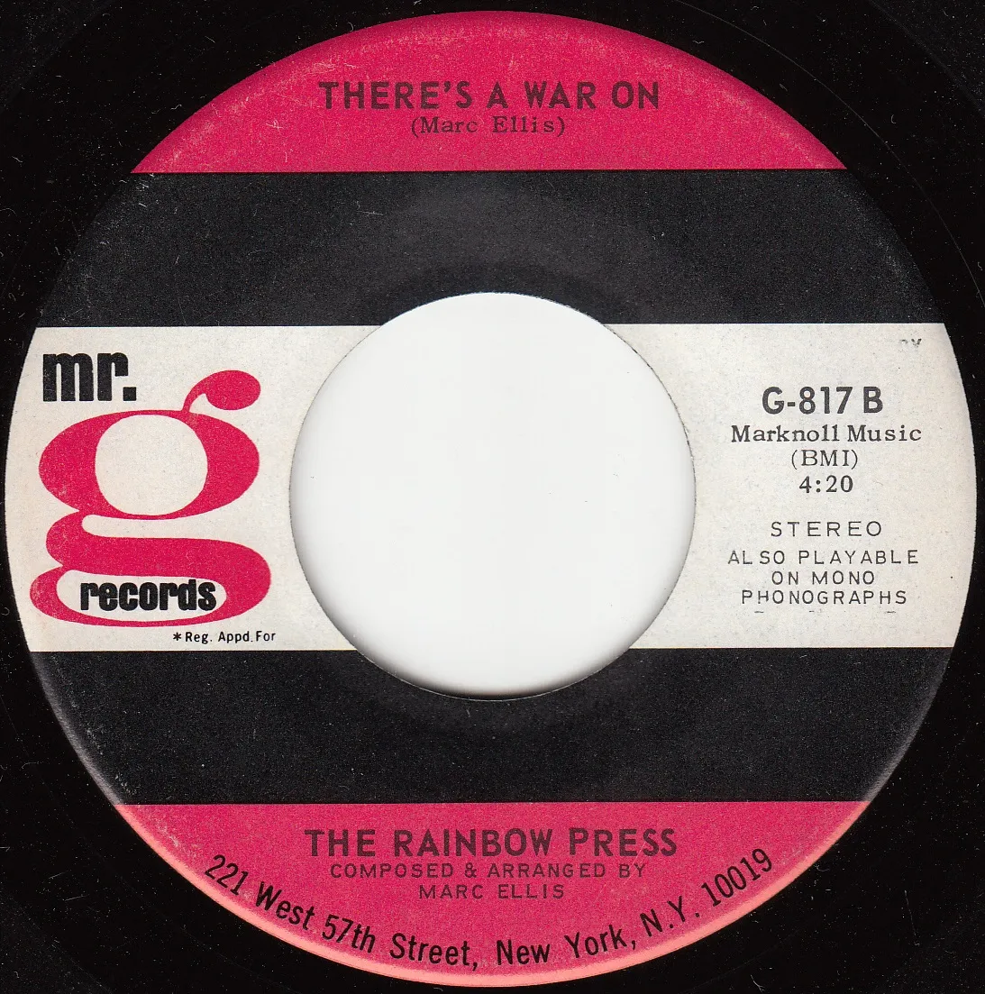 There's a War On – The Rainbow Press (A-side label)