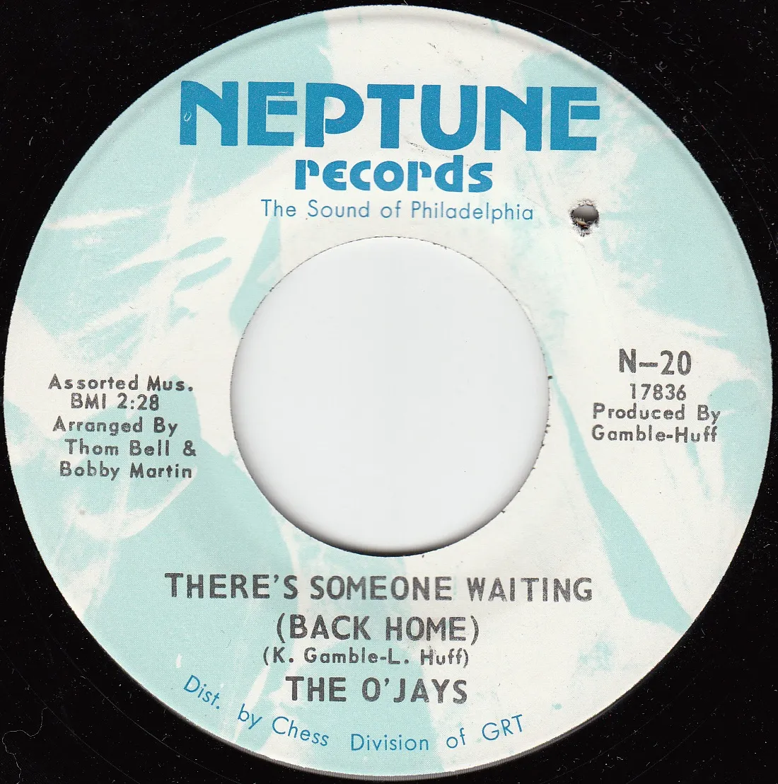 There's Someone (Waiting Back Home) – The O'Jays (A-side label)
