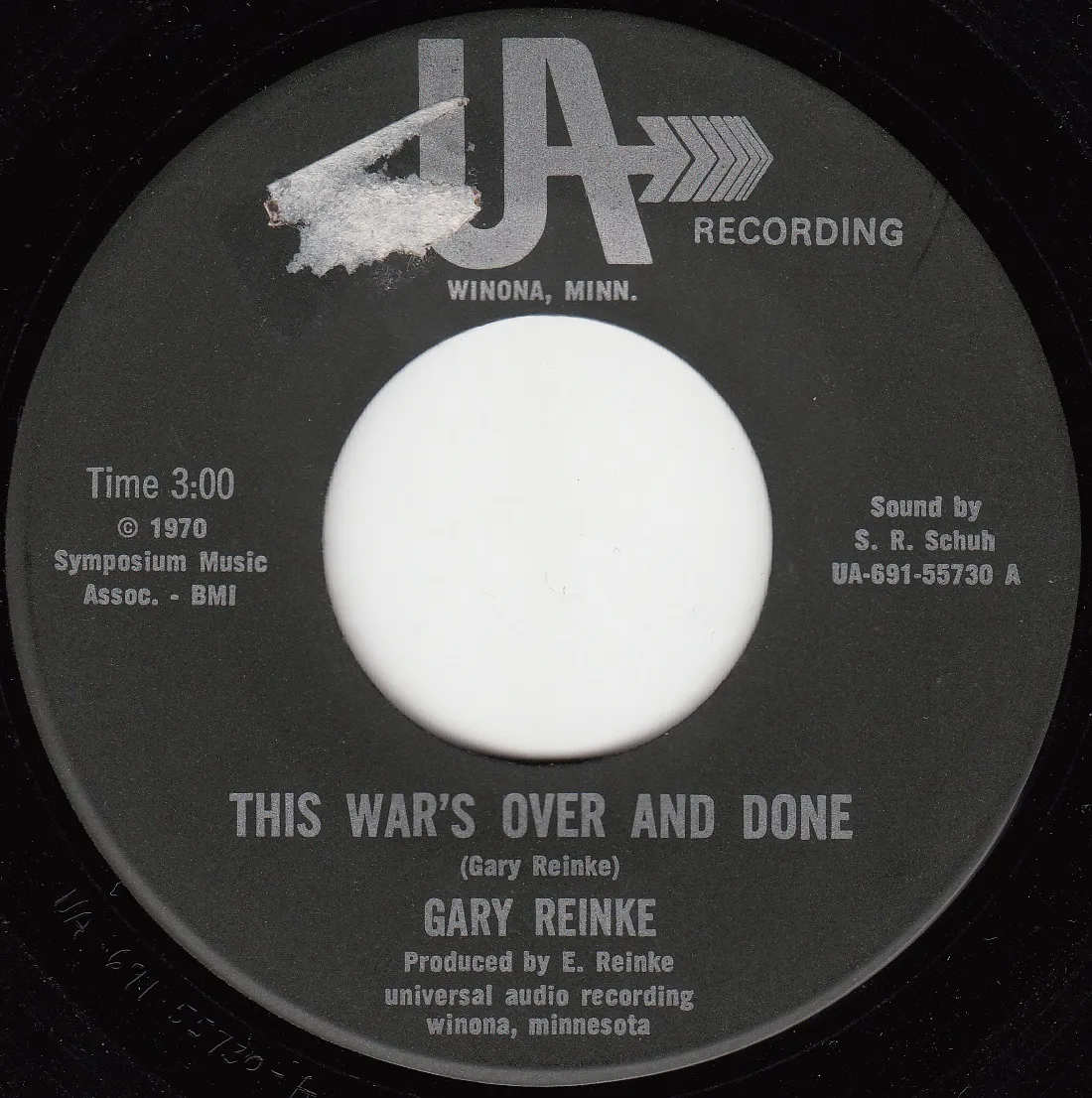 This War's Over and Done – Gary Reinke (A-side label)
