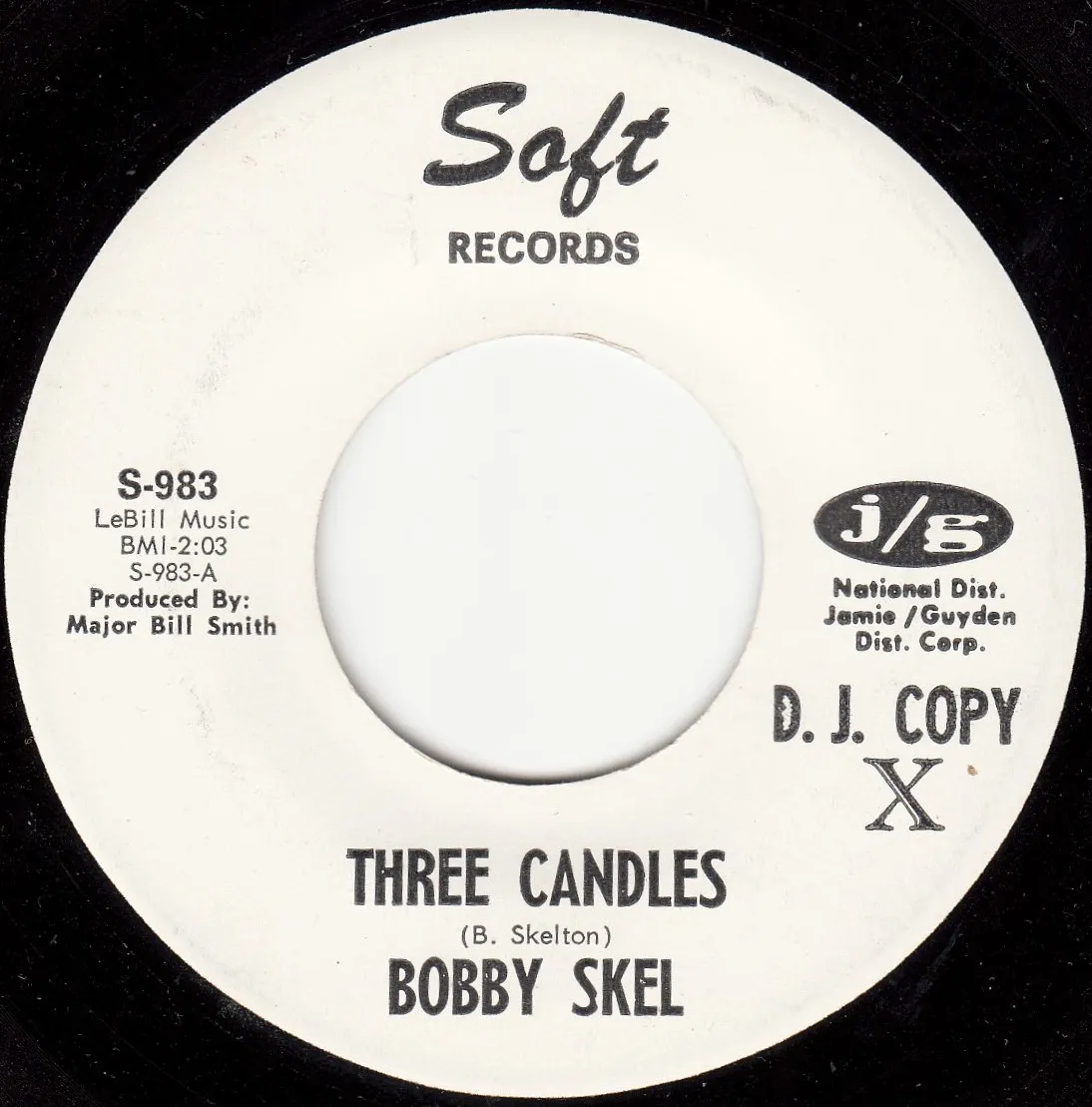 Three Candles – Bobby Skel (A-side label)