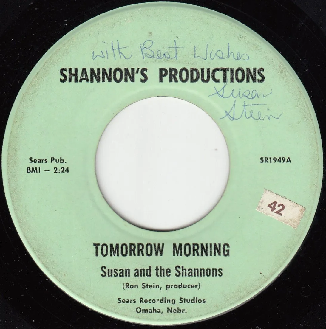Tomorrow Morning – Susan and the Shannons (A-side label)