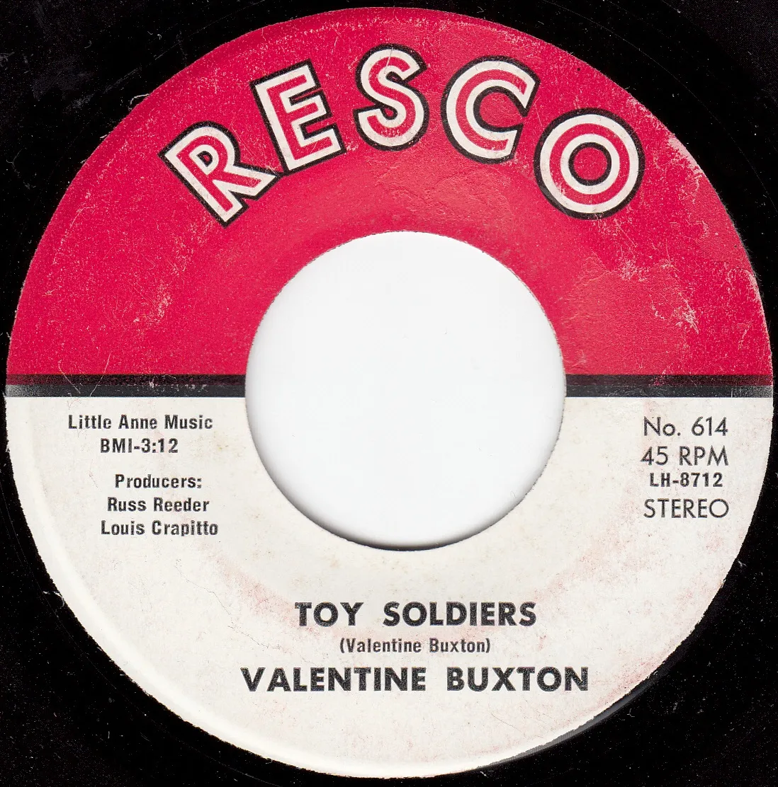 Toy Soldiers – Valentine Buxton (A-side label)