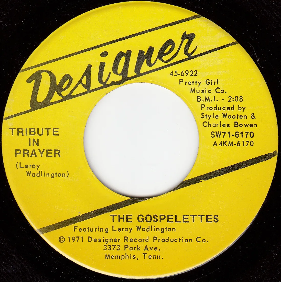 Tribute in Prayer – The Gospelettes (A-side label)