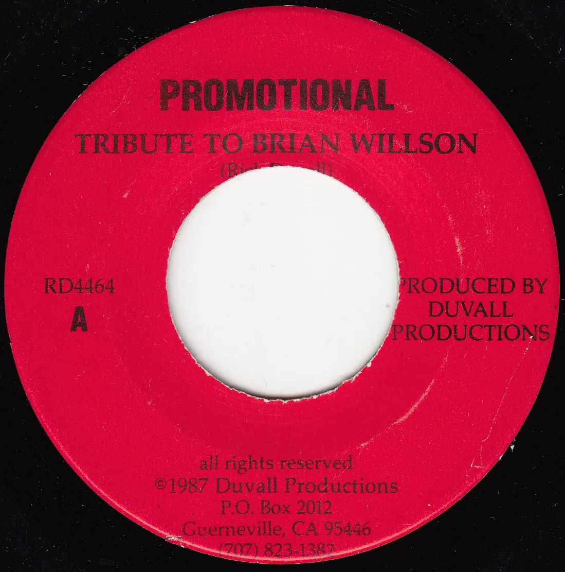 Tribute to Brian Willson – Rick Duvall (A-side label)