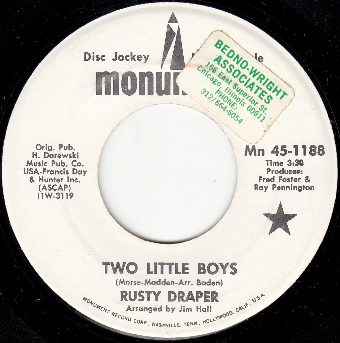 Two Little Boys – Rusty Draper (A-side label)