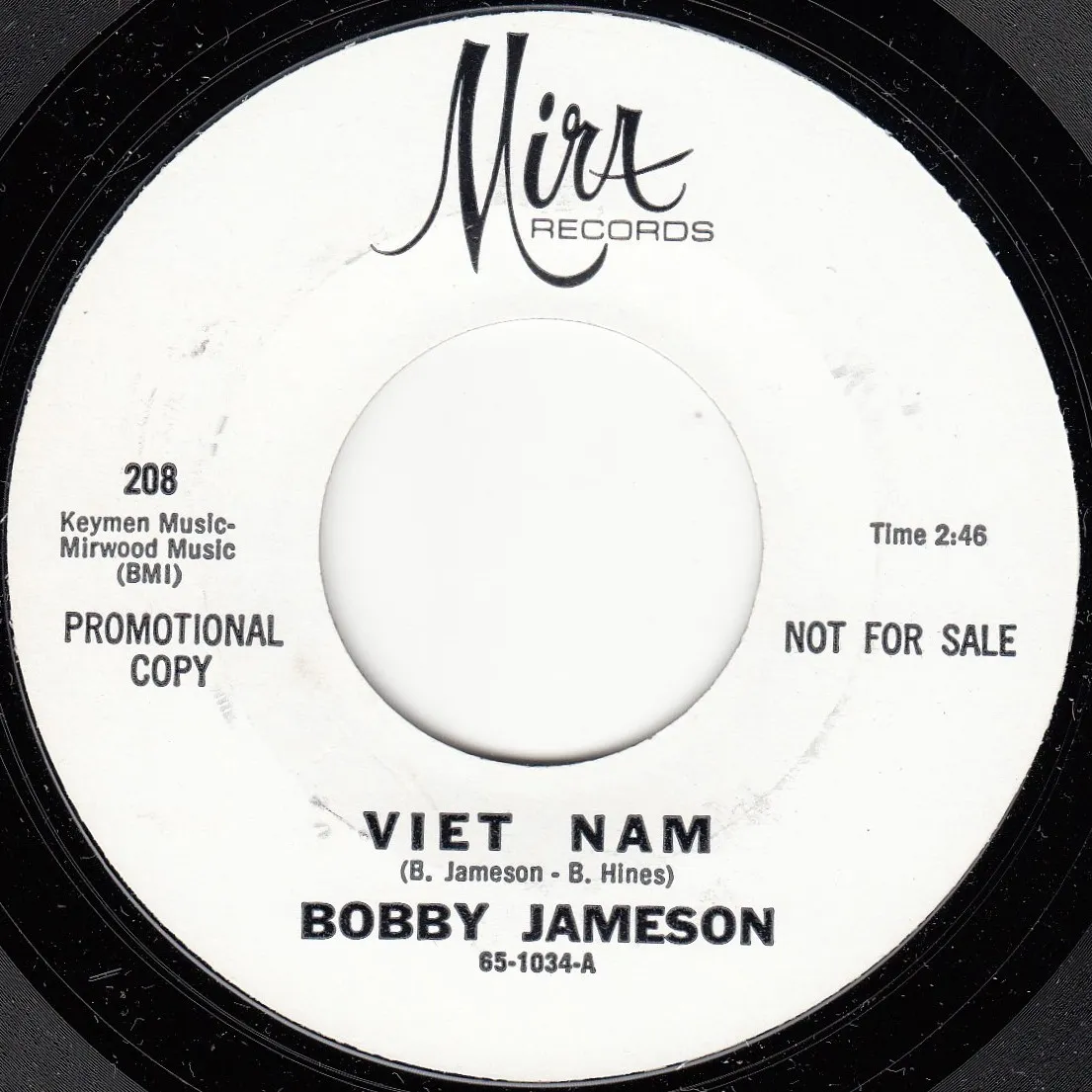 Viet Nam – Bobby Jameson (A-side label)