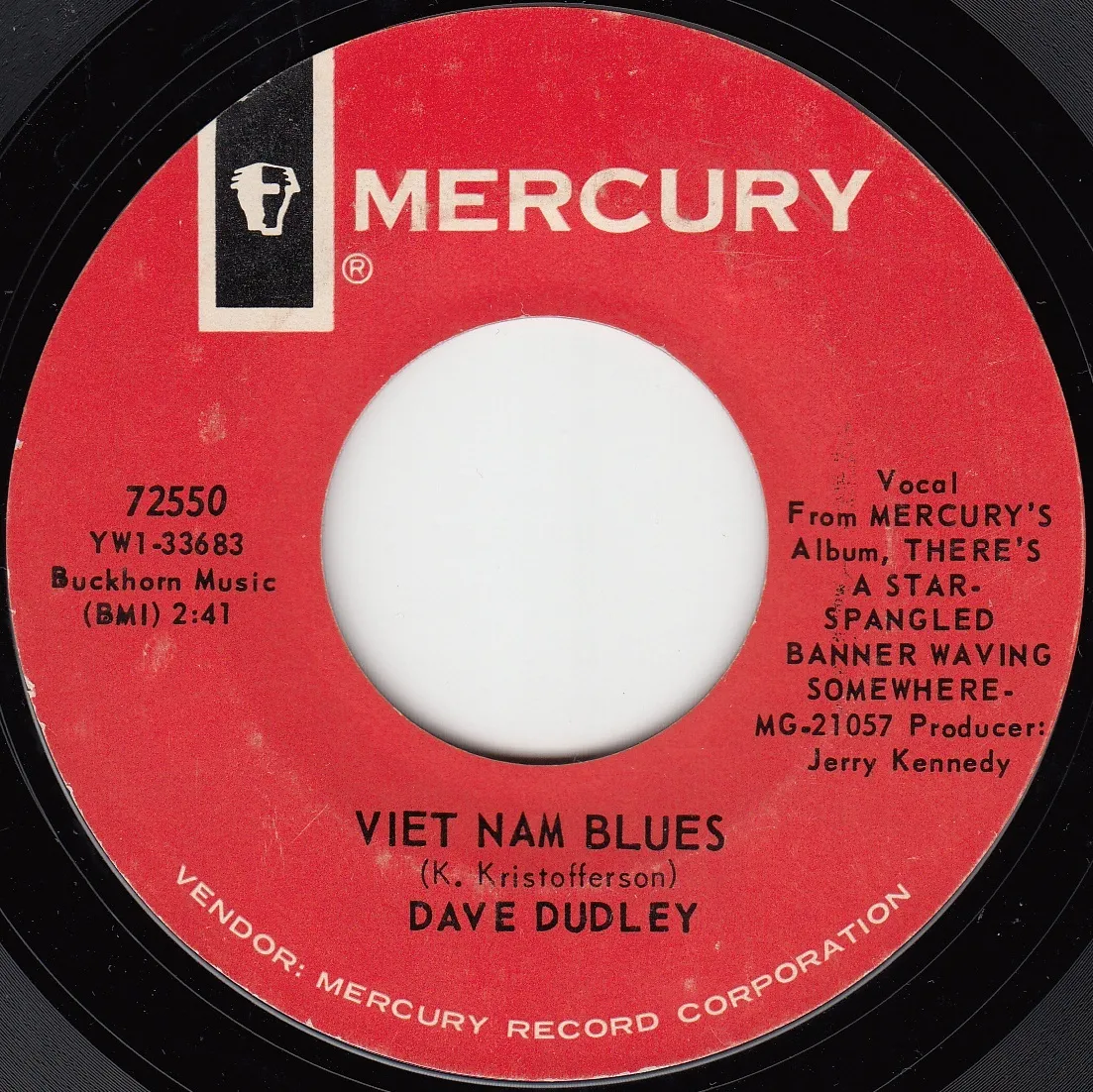 Vietnam Blues – Dave Dudley (A-side label)