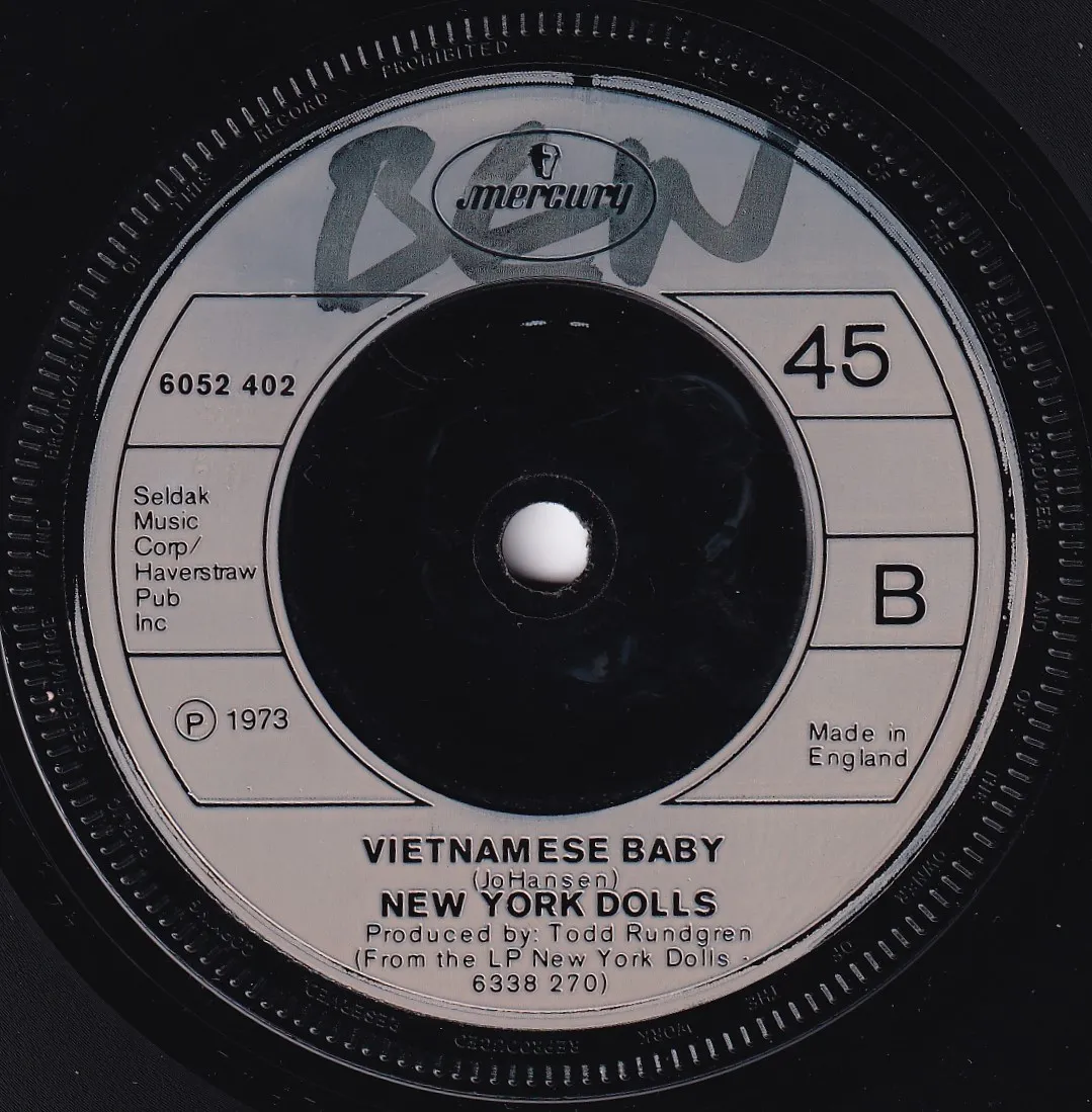 Vietnamese Baby – New York Dolls (A-side label)