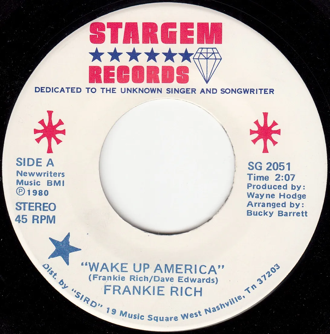Wake Up America – Frankie Rich (A-side label)
