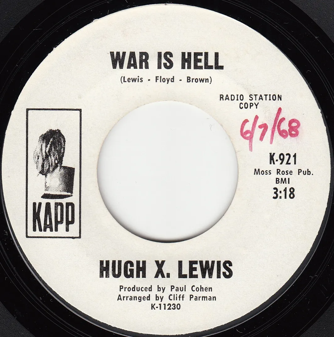 War Is Hell – Hugh X. Lewis (A-side label)