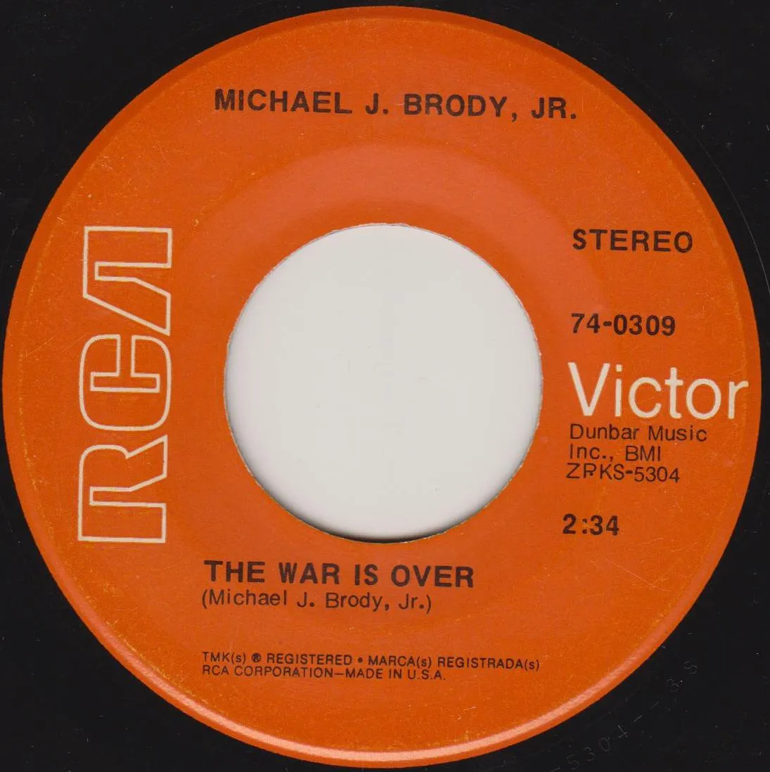 War Is Over – Michael J. Brody, Jr. (Label (alternate scan))