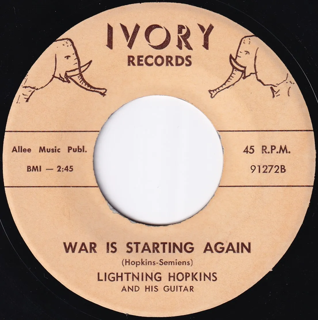 War Is Starting Again – Lightnin' Hopkins (A-side label)