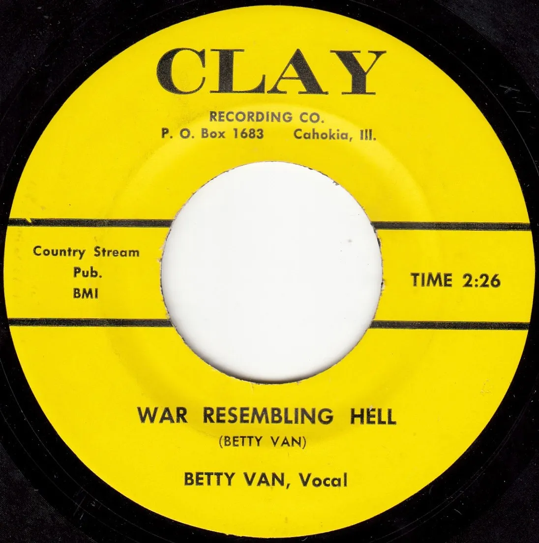 War Resembling Hell – Betty Van (A-side label)