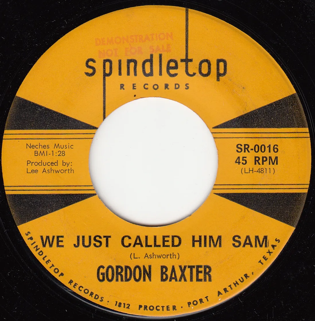 We Just Called Him Sam – Gordon Baxter (A-side label)