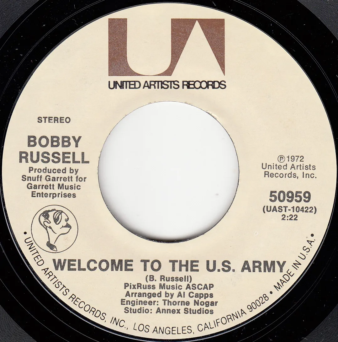 Welcome to the U.S. Army – Bobby Russell (A-side label)