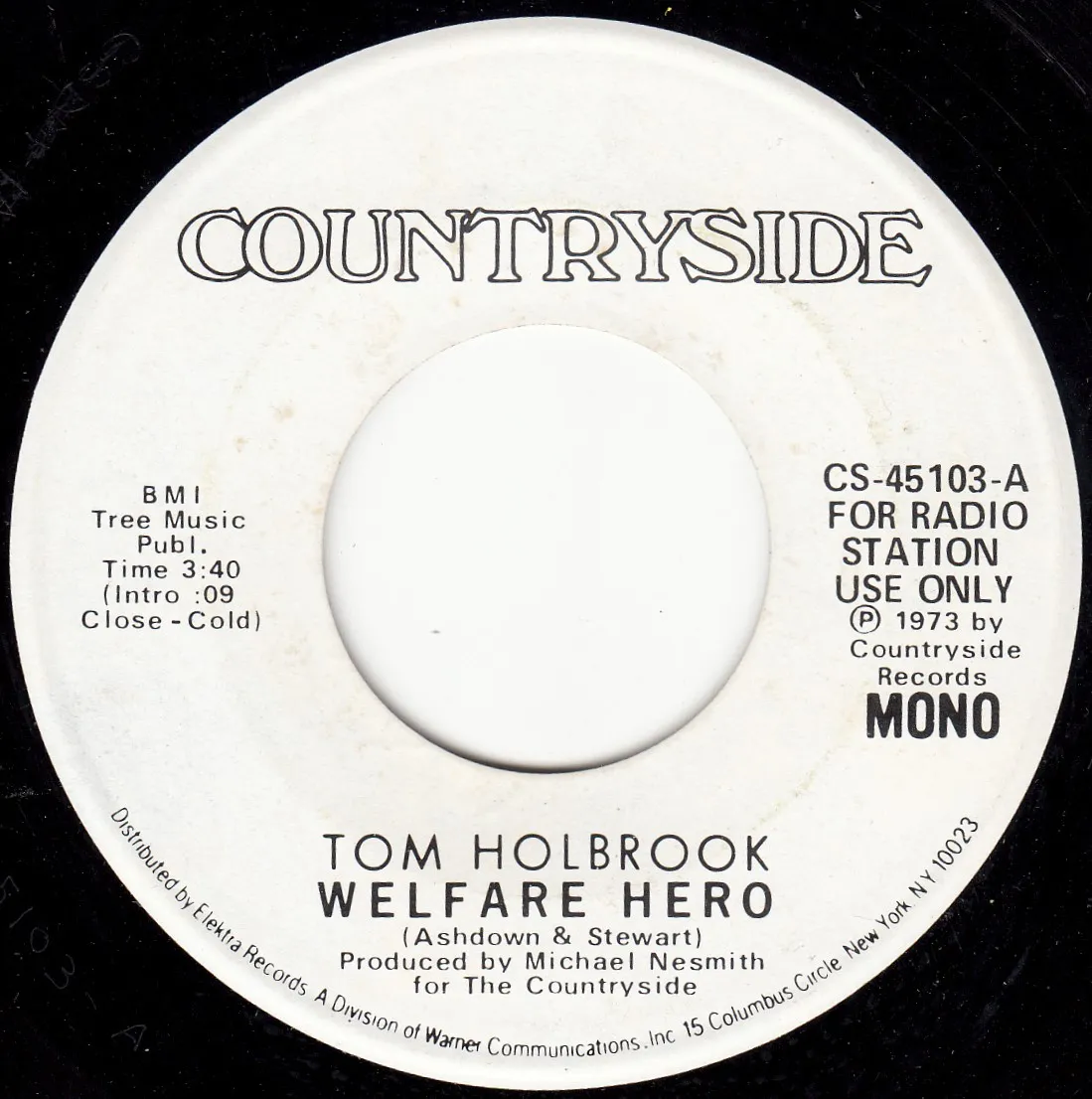 Welfare Hero – Tom Holbrook (A-side label)