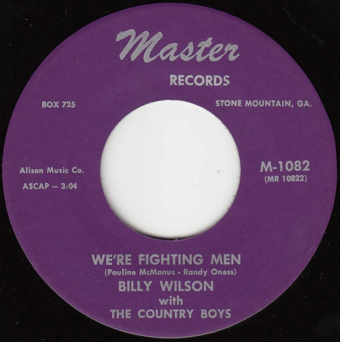 We're Fighting Men – Billy Wilson (A-side label)