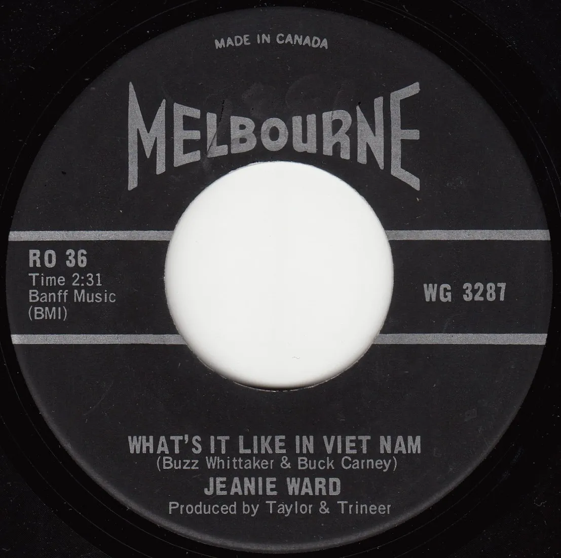 What's It Like in Viet Nam – Jeanie Ward (A-side label)