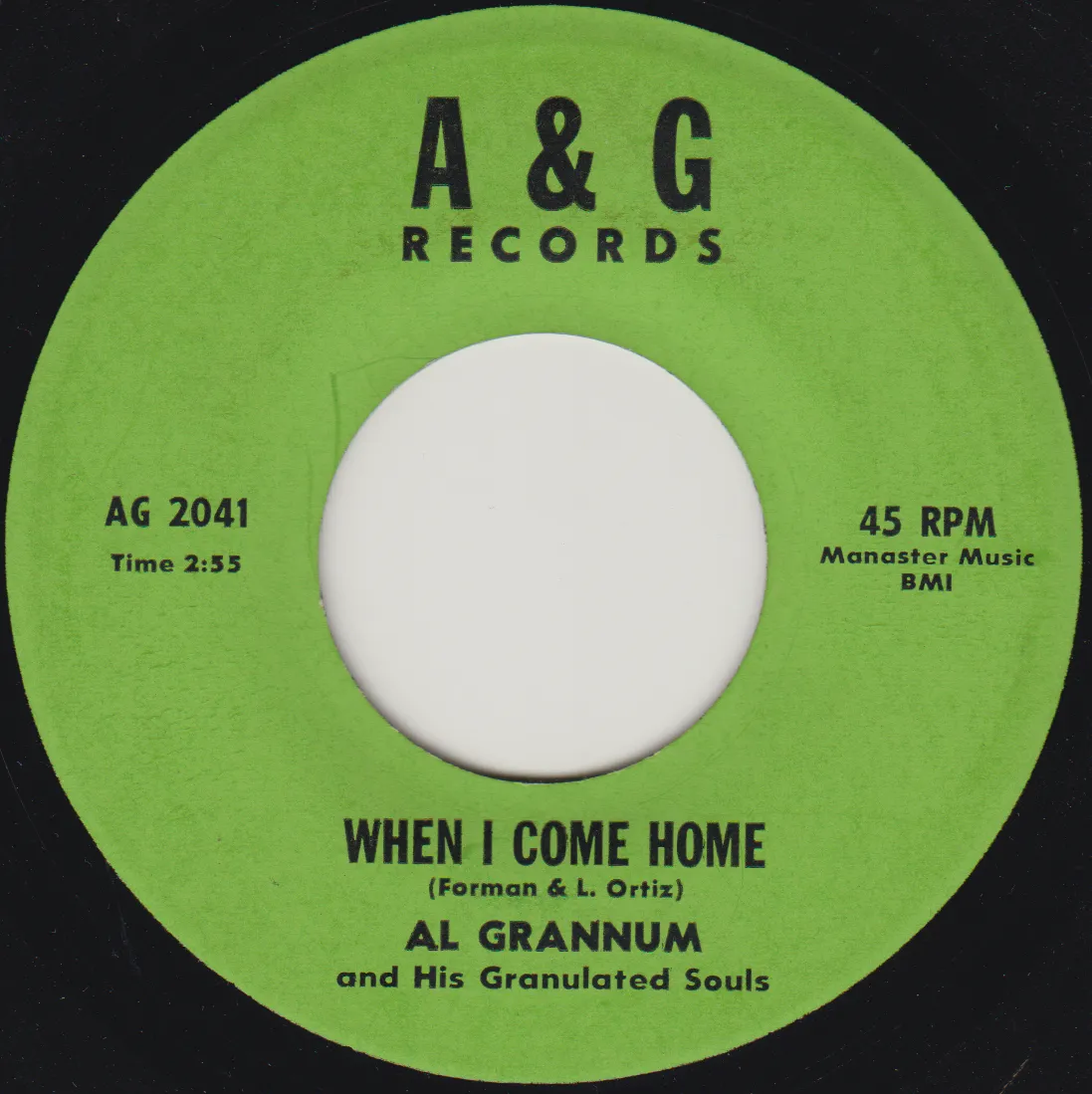 When I Come Home – Al Grannum (Label (alternate scan))