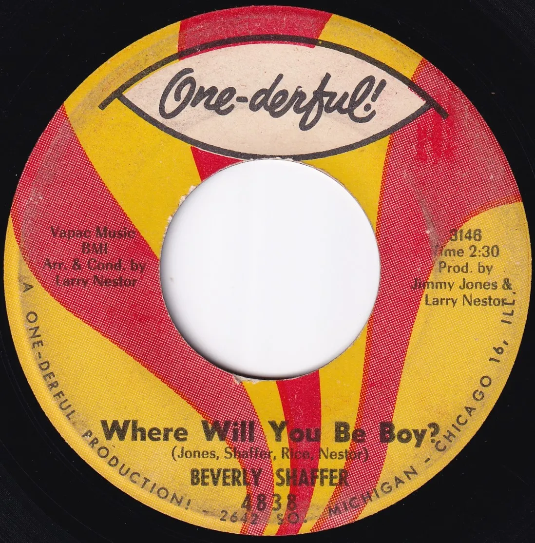 Where Will You Be Boy – Beverly Shaffer (A-side label)